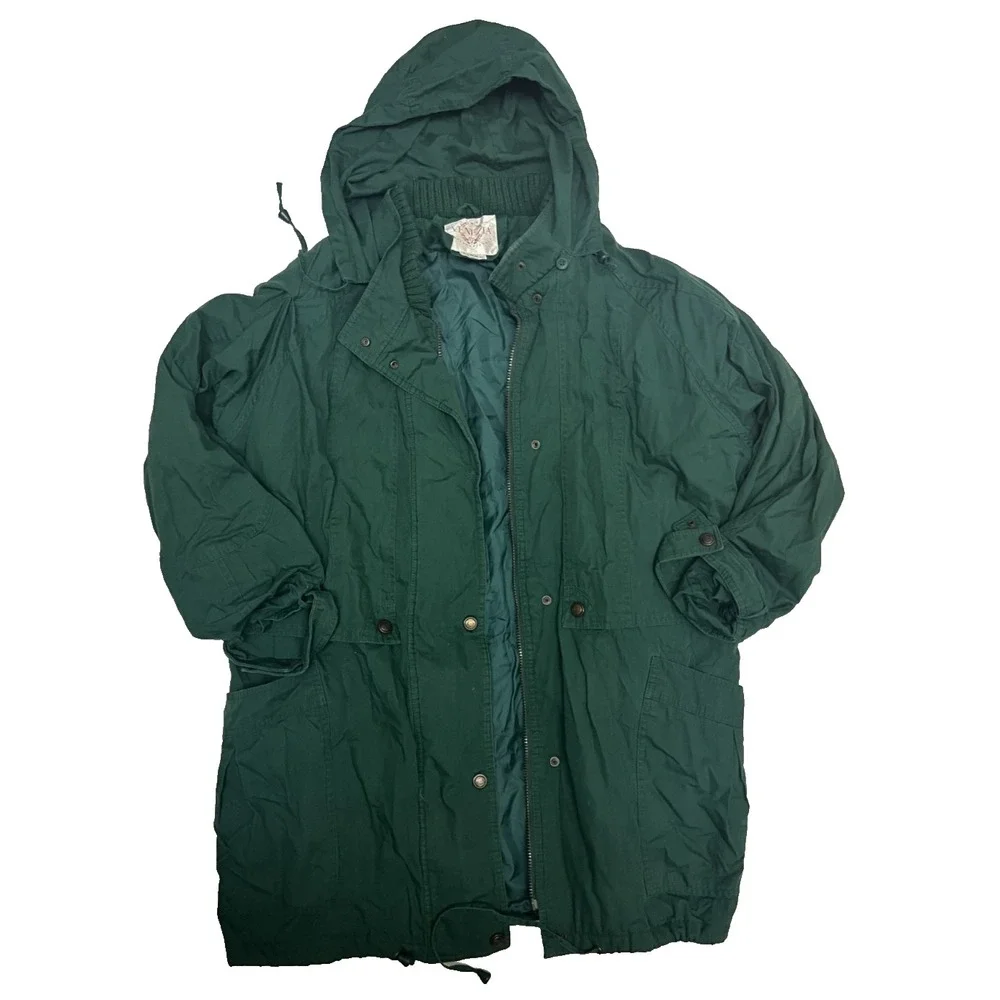 Venezia Womens Green Coat with Detachable Hood- Approx. M - Picture 1 of 8